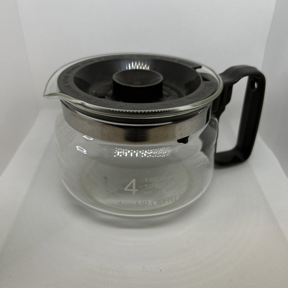 Mr. Coffee 4 Cup D40 Glass Carafe & Brown Lid Vintage Good Condition No Chips
